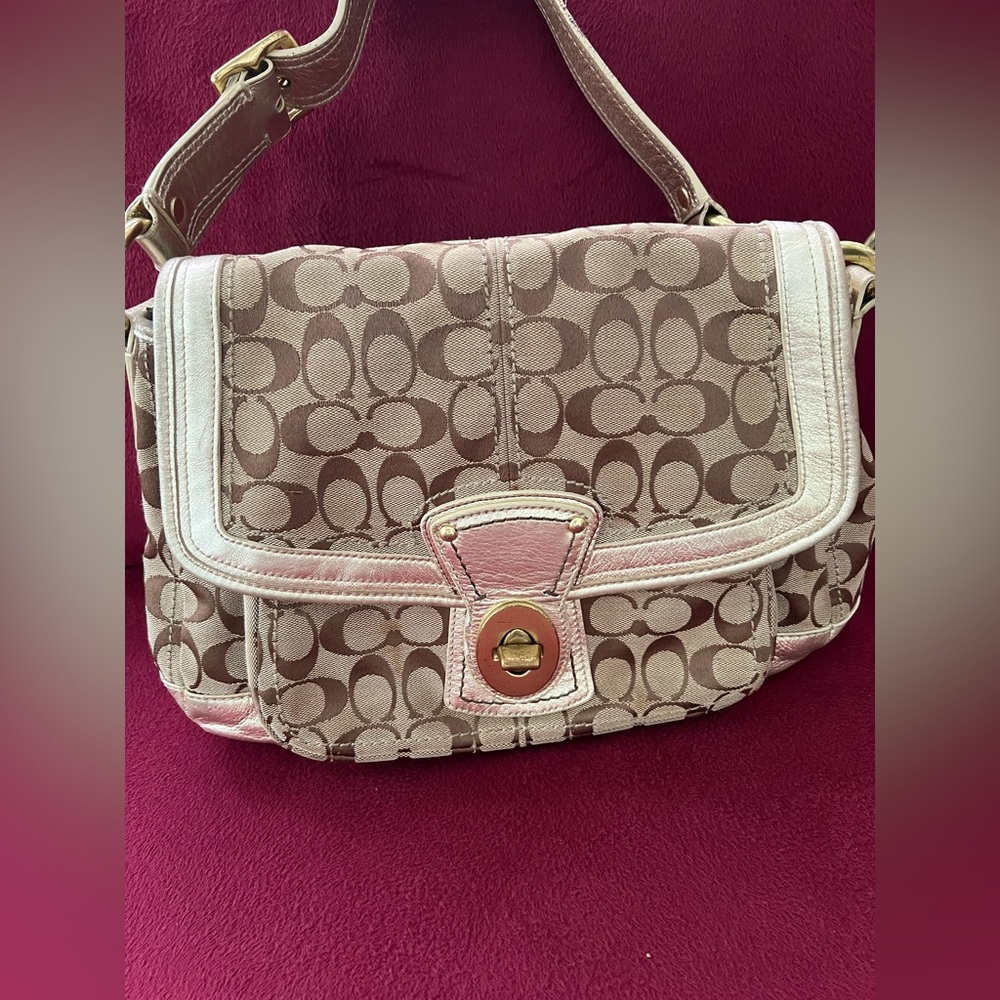 Coach legacy Signature Turnlock large hobo shoulder bag